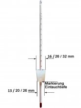 Laboratory Thermometer, 30 cm and Silicon-Plug, Ø 21-27 mm