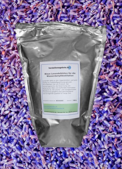 Blue lavender blossoms for steam distillation - blossom weight 500 g - Click Image to Close